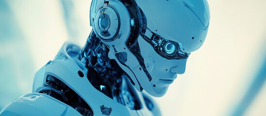 Wall Mural - robot inspired futuristic design featuring a blue color scheme showcasing a sleek and modern aesthet