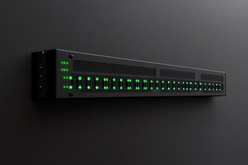 Wall Mural - Black Server Rack with Green LED Indicators