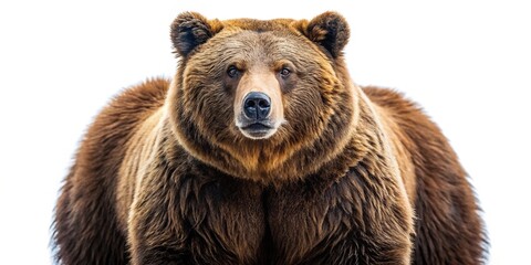 Big brown bear isolated on white background