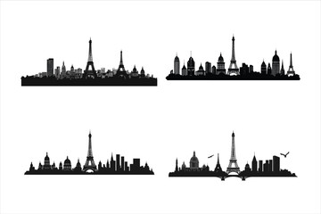 Wall Mural - Shanghai, Paris, Hong Kong (All Buildings are Complete and Moveable) stock illustration