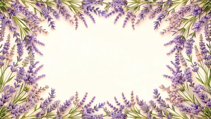 border frame with lavender and peach swashes