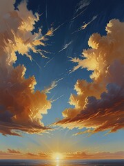 Wall Mural - sunset over the sea