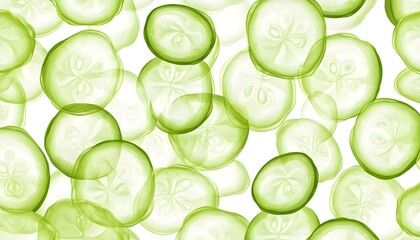 Sticker - Abstract Cucumber Slices Background