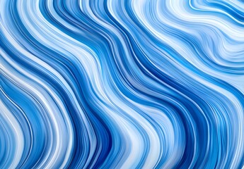 Poster - Abstract Blue and White Wavy Pattern