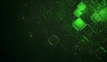 Wall Mural - Abstract Green Digital Technology Background