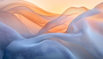 Canvas Print - Abstract Background with Delicate Fabric Waves in Pastel Tones