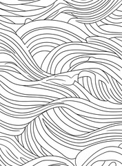 Poster - Abstract Black and White Wavy Lines Pattern