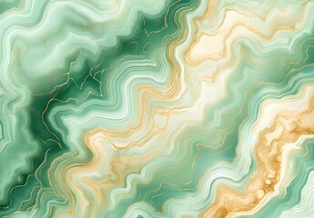 Sticker - Abstract Green and Gold Marble Texture