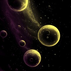 Canvas Print - Abstract Space Background with Planets and Stars