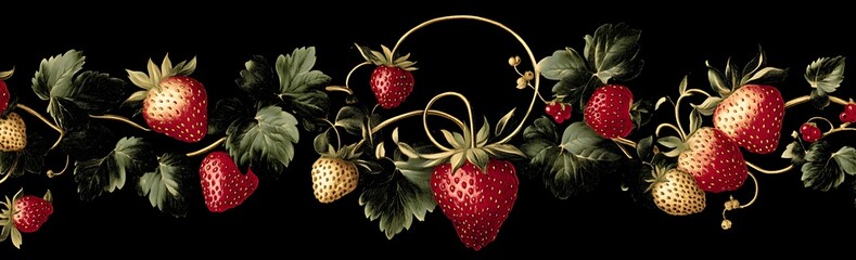 Sticker - Gold Strawberry Vine