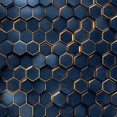 Wall Mural - Stylish hexagonal line pattern background 