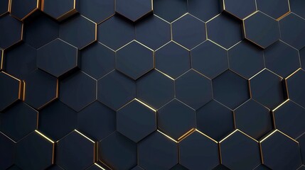 Wall Mural - Stylish hexagonal line pattern background 