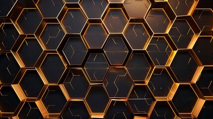 Wall Mural - Stylish hexagonal line pattern background 