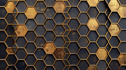 Wall Mural - Stylish hexagonal line pattern background 
