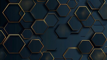 Wall Mural - Stylish hexagonal line pattern background 