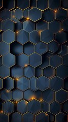 Wall Mural - Stylish hexagonal line pattern background 