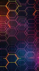 Wall Mural - Stylish hexagonal line pattern background 