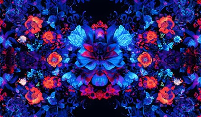 Canvas Print - Neon Flowers