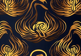 Sticker - Abstract Gold and Blue Pattern