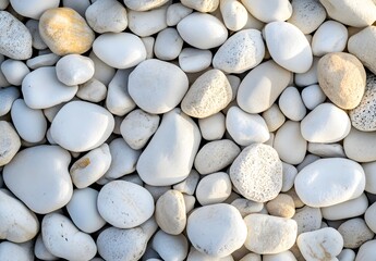 Canvas Print - White Smooth Stones Background