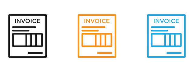 Wall Mural - invoice icon Thin line illustration set