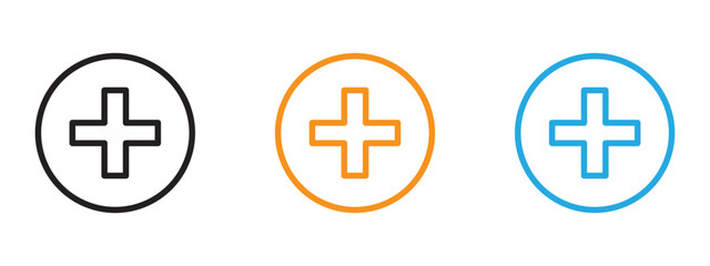Add icon Thin line illustration set