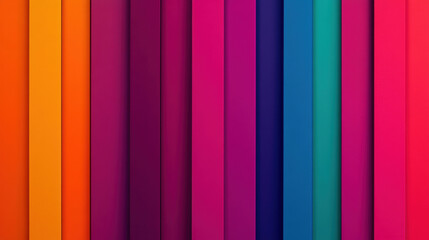 Sticker - Vibrant colorful background with vertical stripes in various shades, perfect for abstract design, artistic projects, and creative presentations.