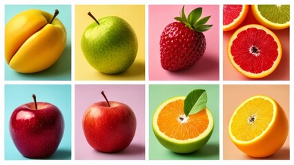 Wall Mural -  Vibrant fruits in a colorful array perfect for a healthy snack or a refreshing juice