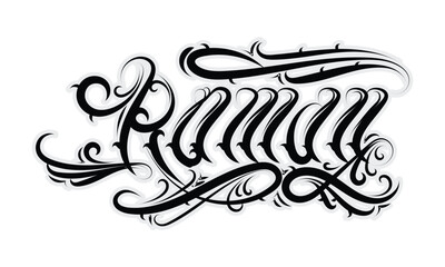 Sticker - ROMAN hand lettering tattoo style design