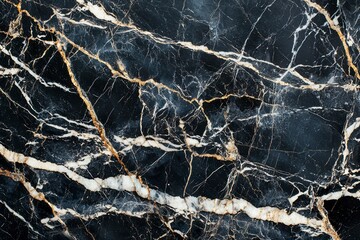 Sticker - Black Marble with Golden and White Veins