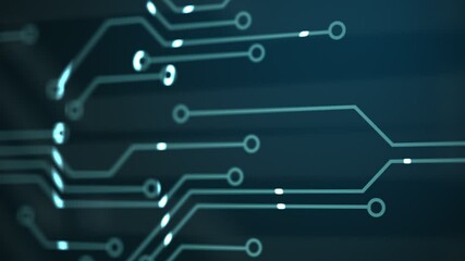 Creating Circuit Board Pathways Conceptual Digital Communication Or Network Blue Lines Drawn By Bright Spots Eventually Create An Abstract