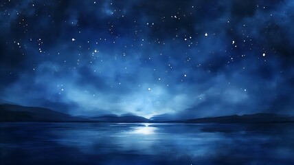 starry night dark blue sky with stars
