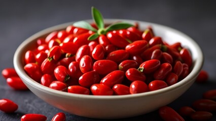 Wall Mural -  Fresh vibrant red berries in a bowl ready for a healthy snack or recipe