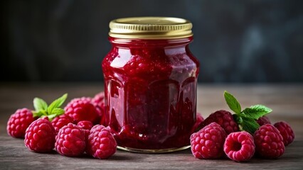 Wall Mural -  Homemade raspberry jam a sweet summer delight