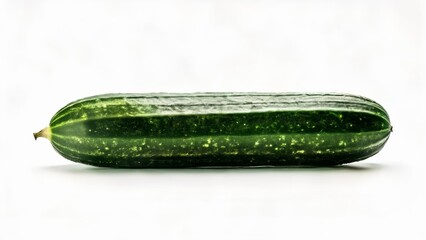  Fresh green cucumber on white background