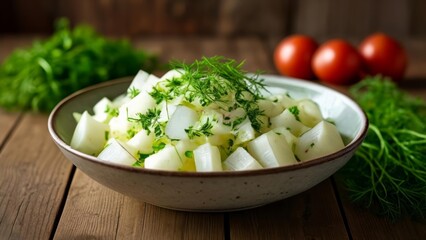 Wall Mural -  Freshly chopped vegetables on a rustic table