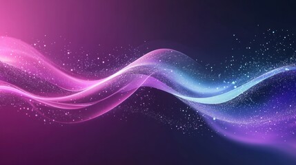 Wall Mural - Abstract background with a pink and blue wave and a sparkle effect.