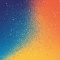 Sticker - Abstract blue and orange background with scattered glitter.