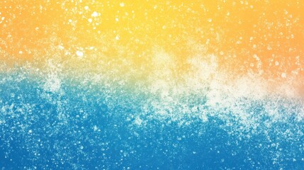 Wall Mural - Abstract background with yellow and blue color gradient, and white paint splatter.