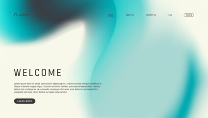 Canvas Print - Abstract wave futuristic design of landing page. retro gradient mesh website design