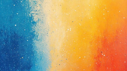 Sticker - Abstract colorful gradient background with blue, yellow, and orange colors and white speckles.