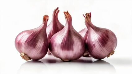 Wall Mural -  Fresh vibrant purple onions with a glossy sheen