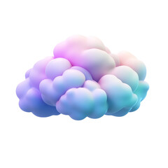 Wall Mural - colorful cloud 3d render icon isolated on transparent background cutout
