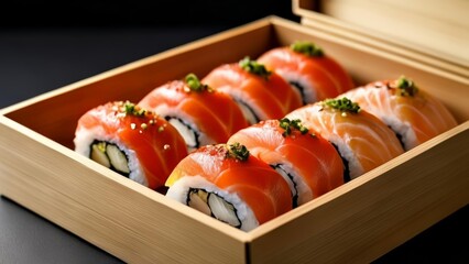 Wall Mural -  Deliciously crafted sushi rolls ready to be savored