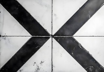 Wall Mural - Black and White Tile Floor