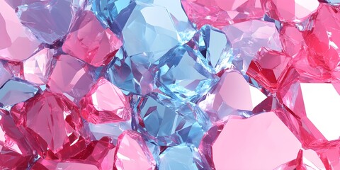 Poster - Abstract Pink and Blue Crystal Background