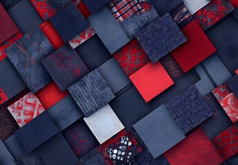 Poster - Abstract Geometric Pattern Red and Blue