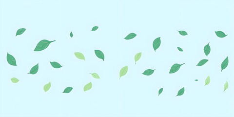 Sticker - Green leaves on blue background