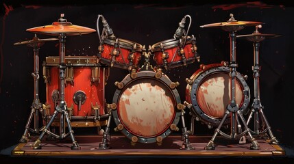 A set of musical instrument drums AI generated images