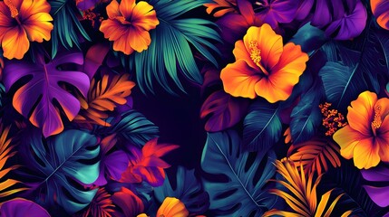 Sticker - Tropical Floral Border